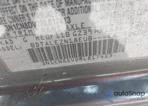 2024 Nissan Versa 1.6 S z USA, uszkodzony, nr VIN 3N1CN8DV2RL817413